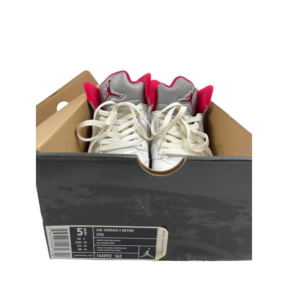 Air Jordan Retro 5 GS White/Varsity Red Sneakers Youth Size 6Y C331 - Picture 7 of 7